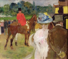 En las carreras en Auteuil, 1907